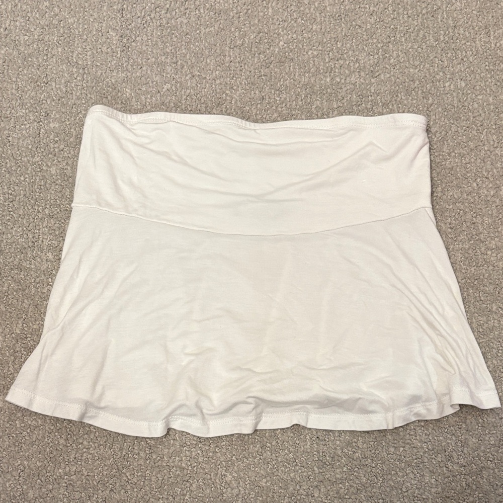 Brandy Melville White Flowy Mini Skirt